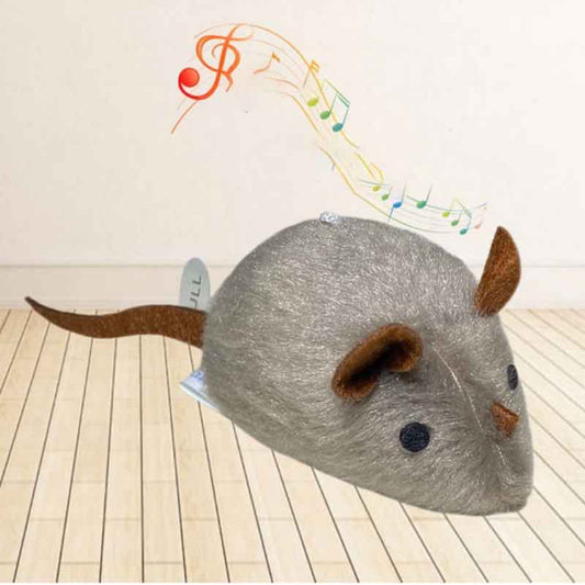 SqueakyMouse 1+1 FREE: Realistic Interactive Plush Cat Toy Squeaky Mouse